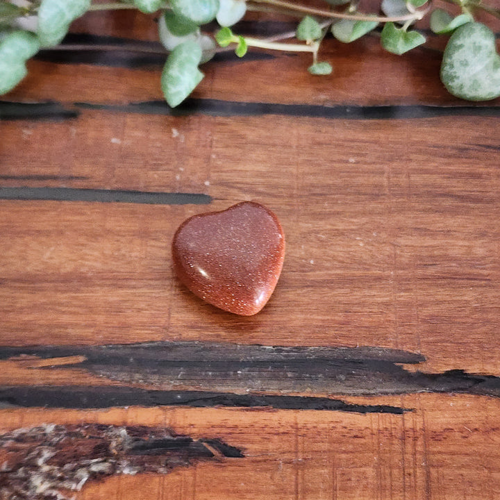 Orange Goldstone - Hearts 20mm