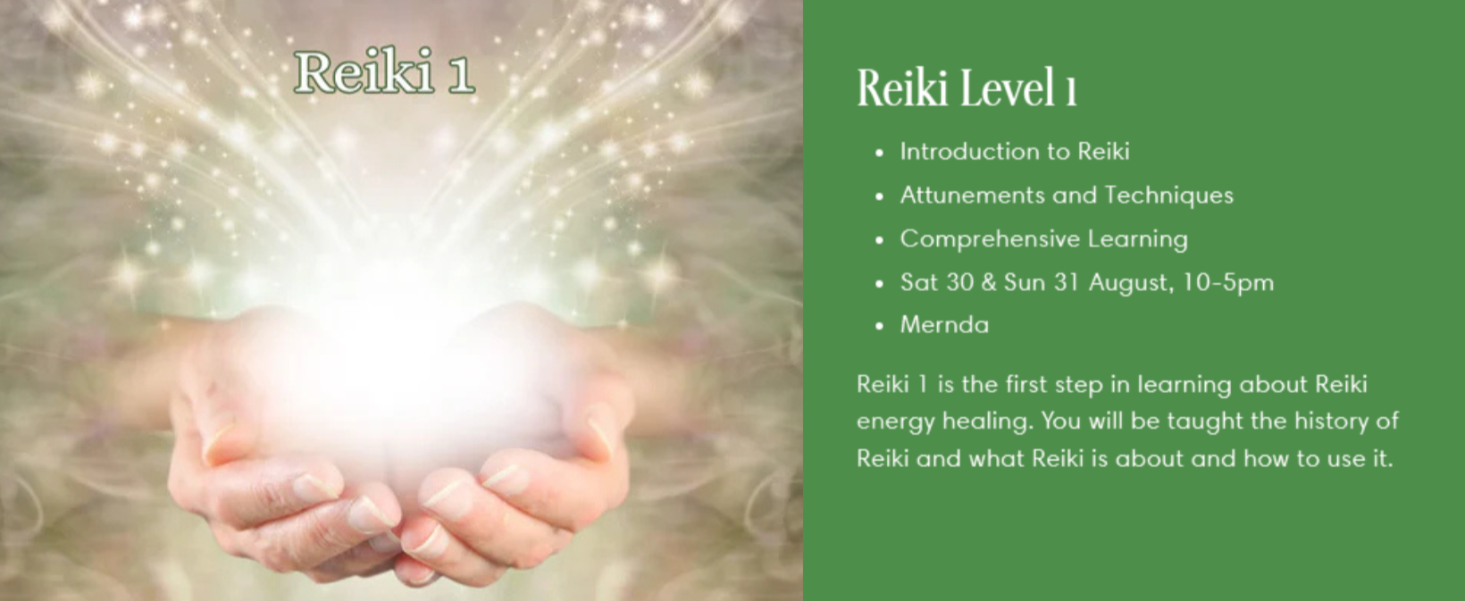 Reiki Level 1 Workshop