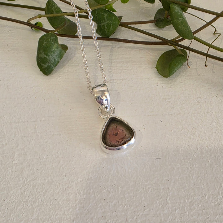 Watermelon Tourmaline Pendant set in 925 sterling silver,