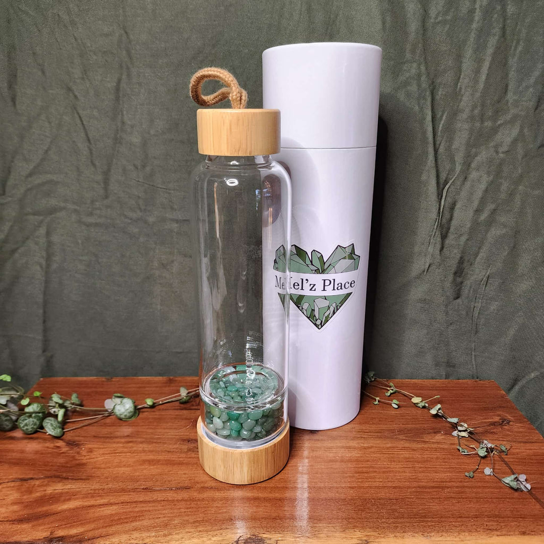 Crystal Water Bottles - Green Aventurine