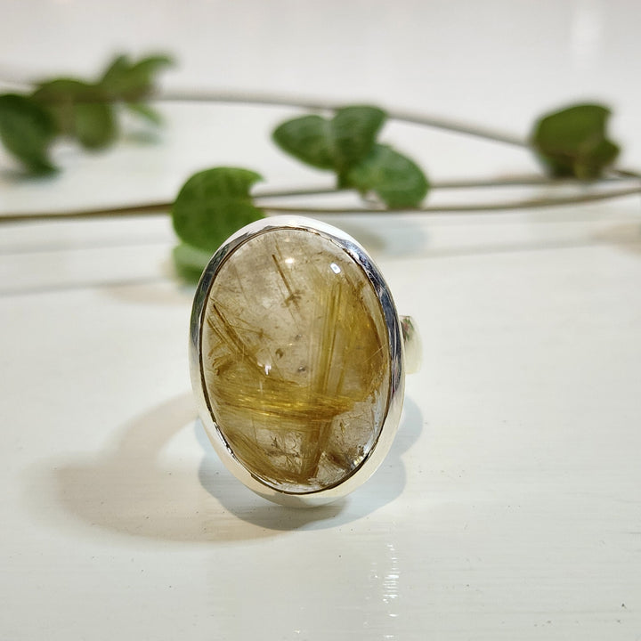 Golden Rutilated Quartz - Ring