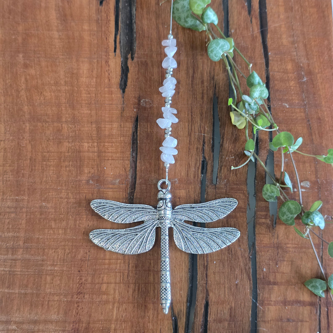 Sun Catchers - Rose Quartz Dragonfly