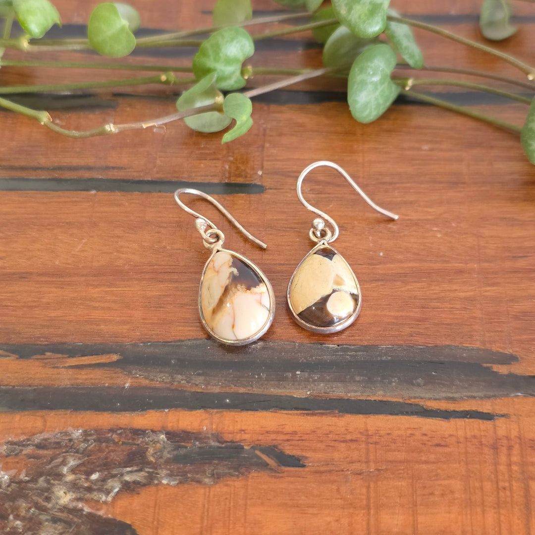Peanut Wood Jasper Earring set in 925 sterling silver.