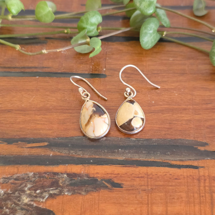 Peanut Wood Jasper Earring set in 925 sterling silver.