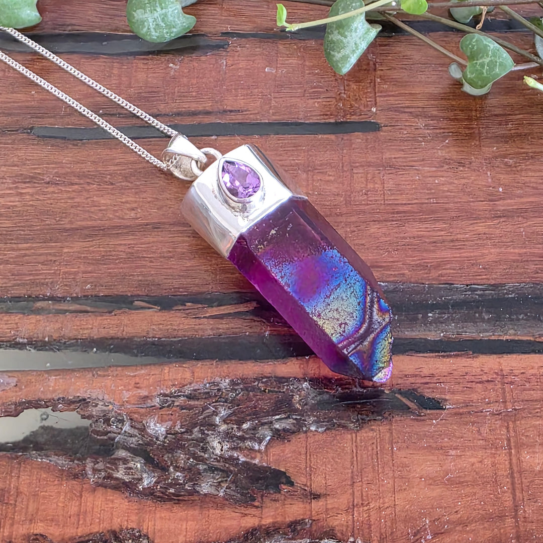 Amethyst & Aura Quartz - Pendant