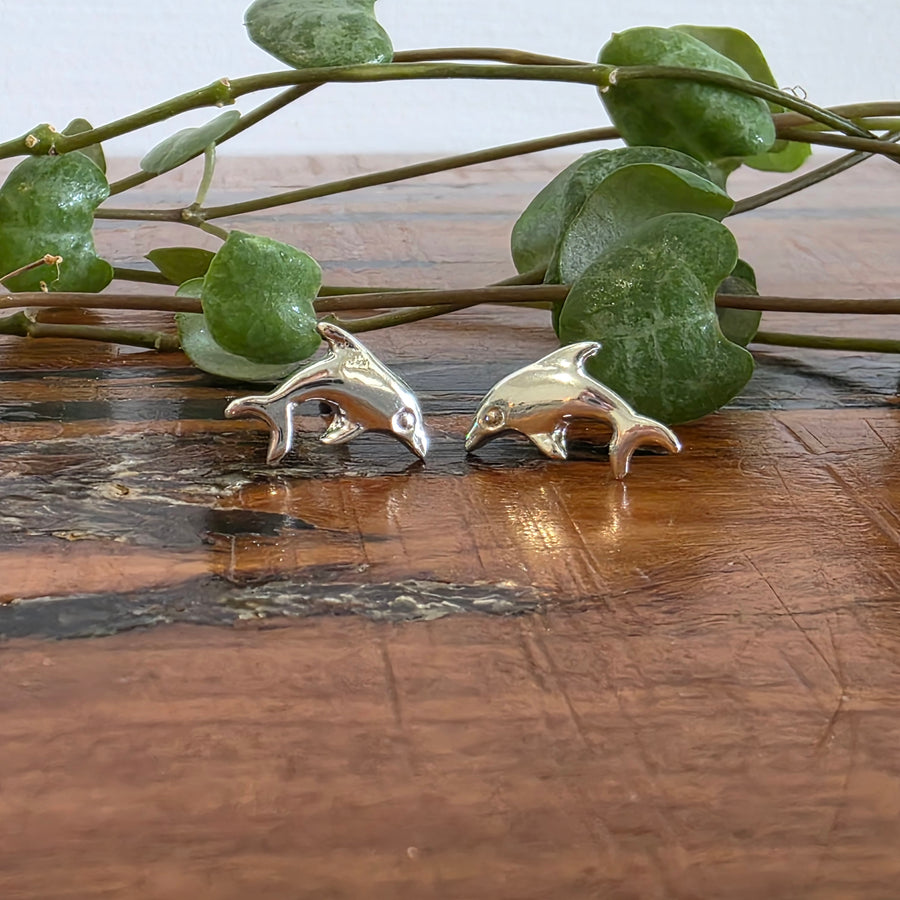 Dolphin Stud Earrings 925 Sterling Silver