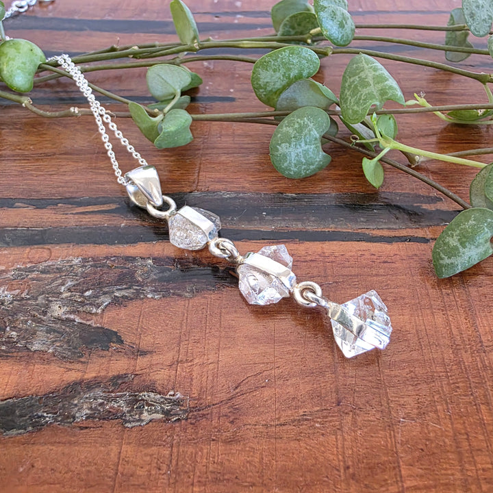 Herkimer Diamond Pendant Set in 925 Sterling Silver and comes with a Sterling Silver Chain.