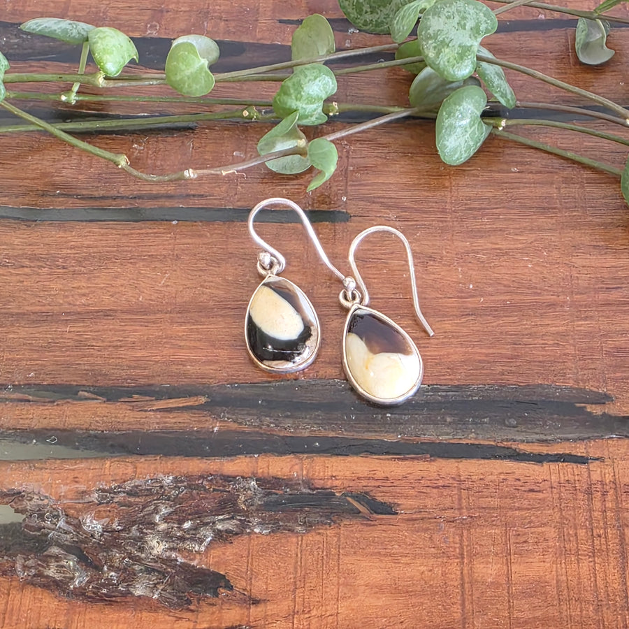 Peanut Wood Jasper earrings set in 925 sterling silver.