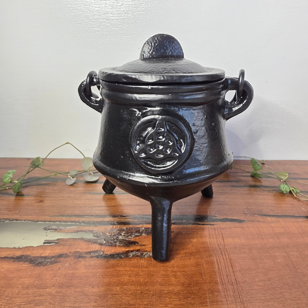 Cast Iron Cauldron - with Triquetra