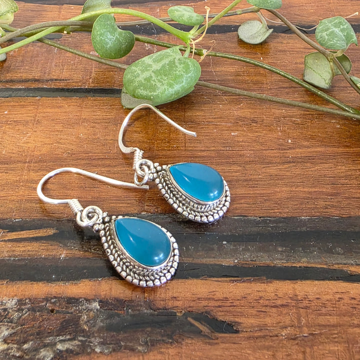 Blue Chalcedony - Earrings