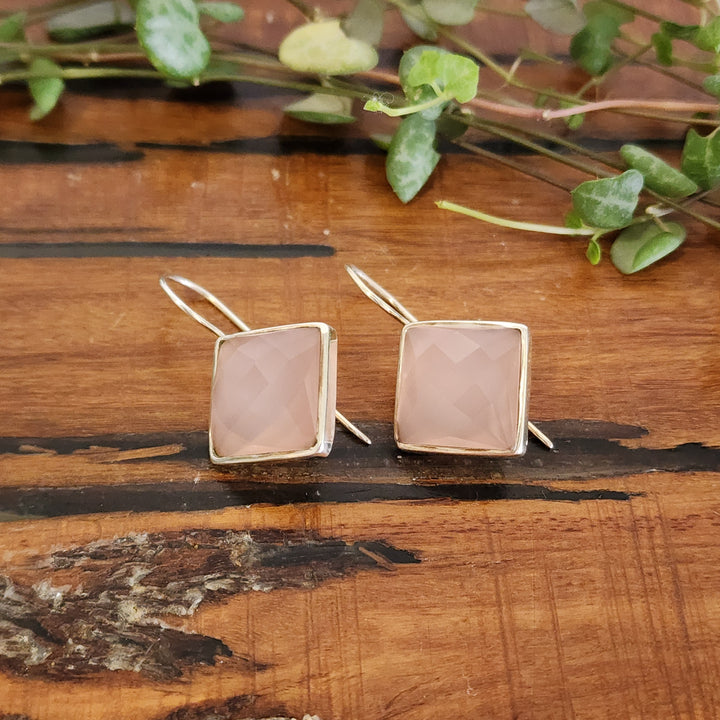 Pink Chalcedony - Earrings
