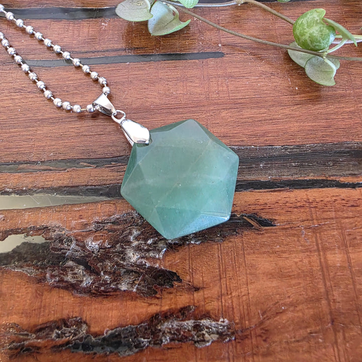 Green Aventurine Hexagon Pendant