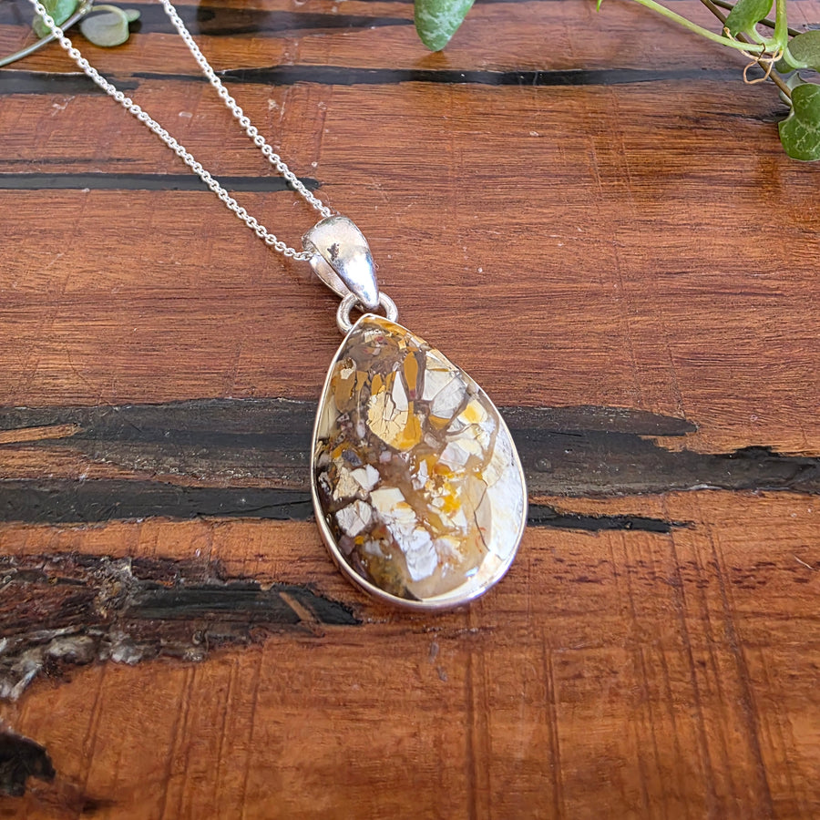 Mookaite Beccaited Jasper - Pendant set in 925 Sterling Silver, comes with a 45cm 925 Sterling Silver Chain.