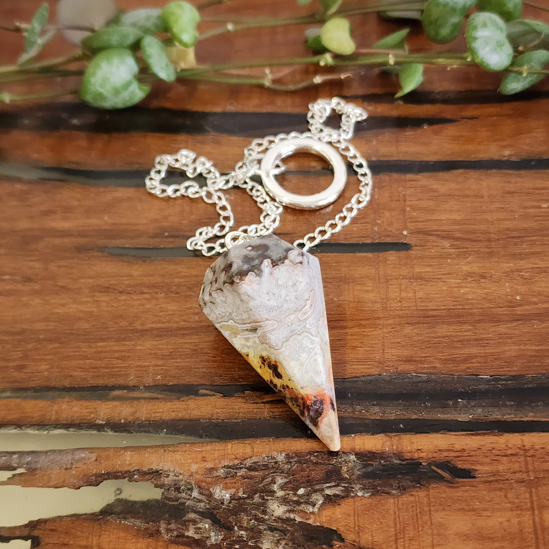White Crazy Agate Pendulum
