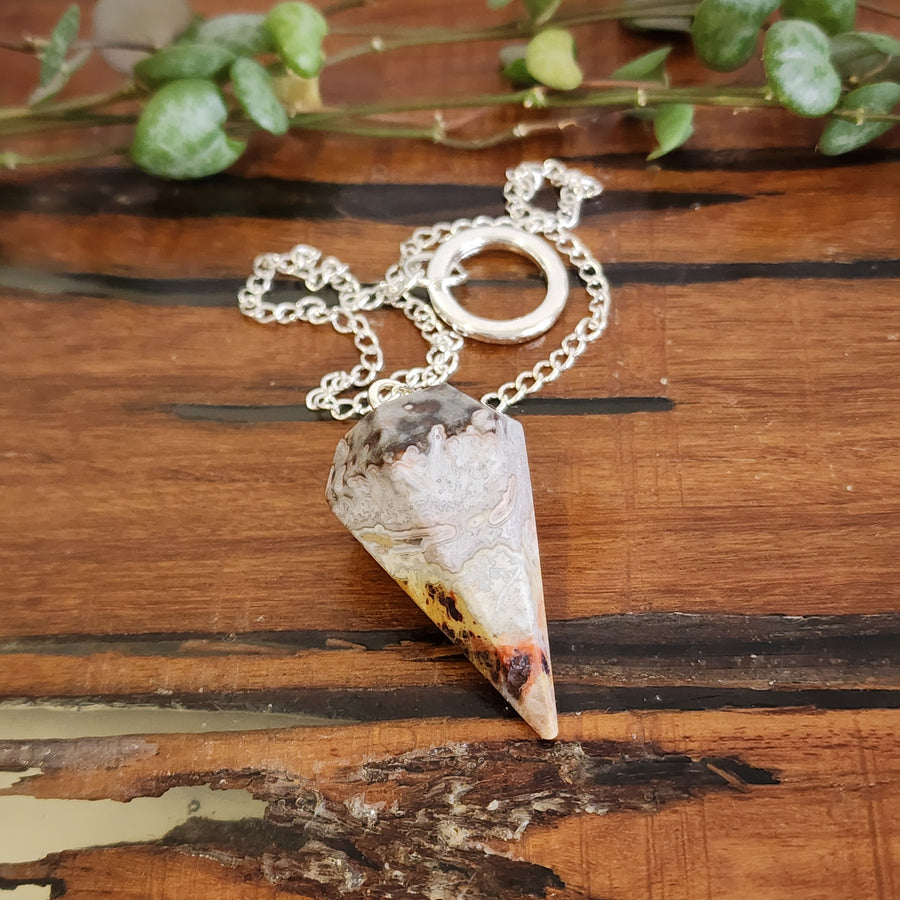 White Crazy Agate Pendulum