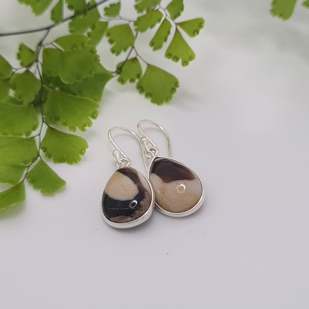 Peanut Wood Jasper earrings set in 925 sterling silver.