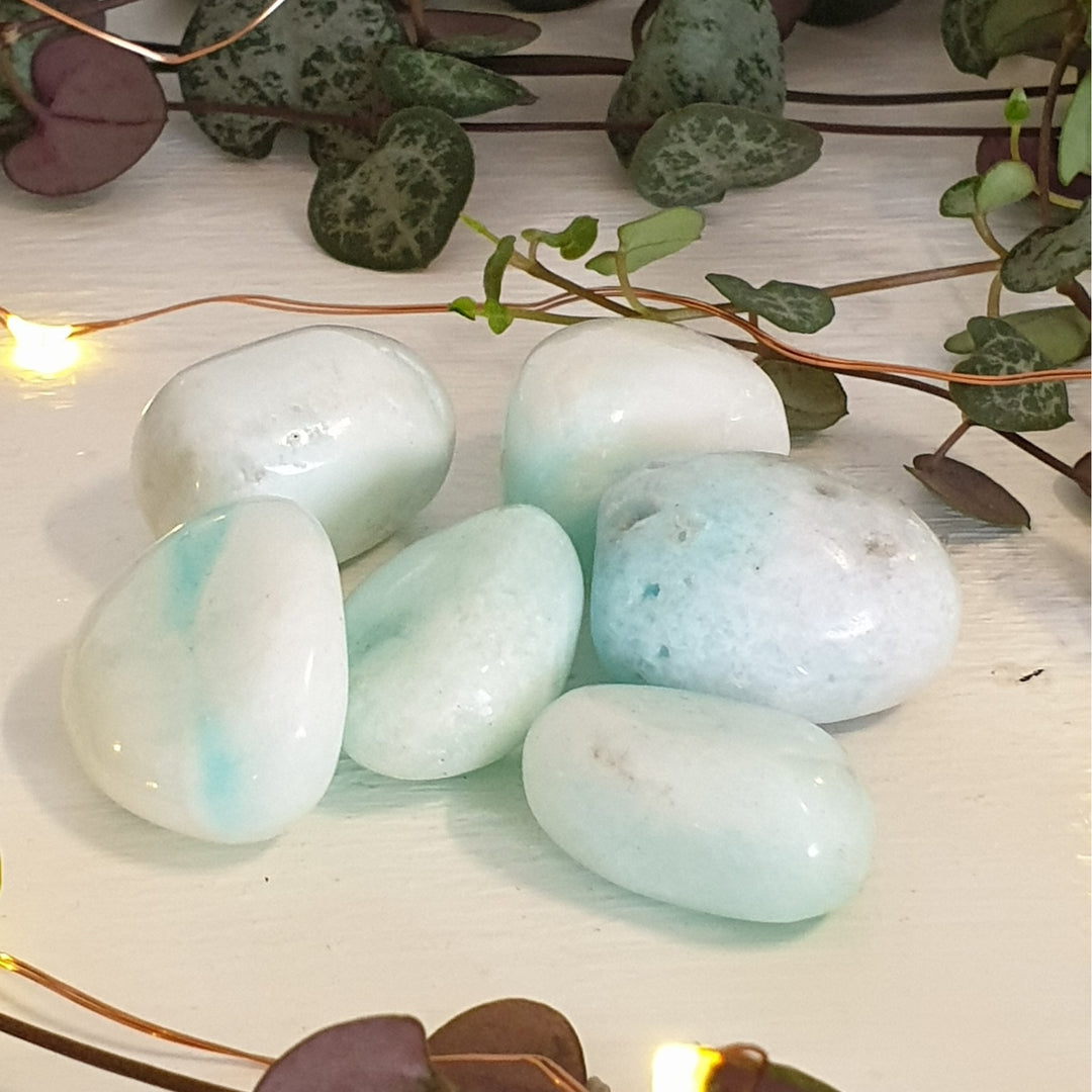 Aragonite Blue Medium - Tumbled