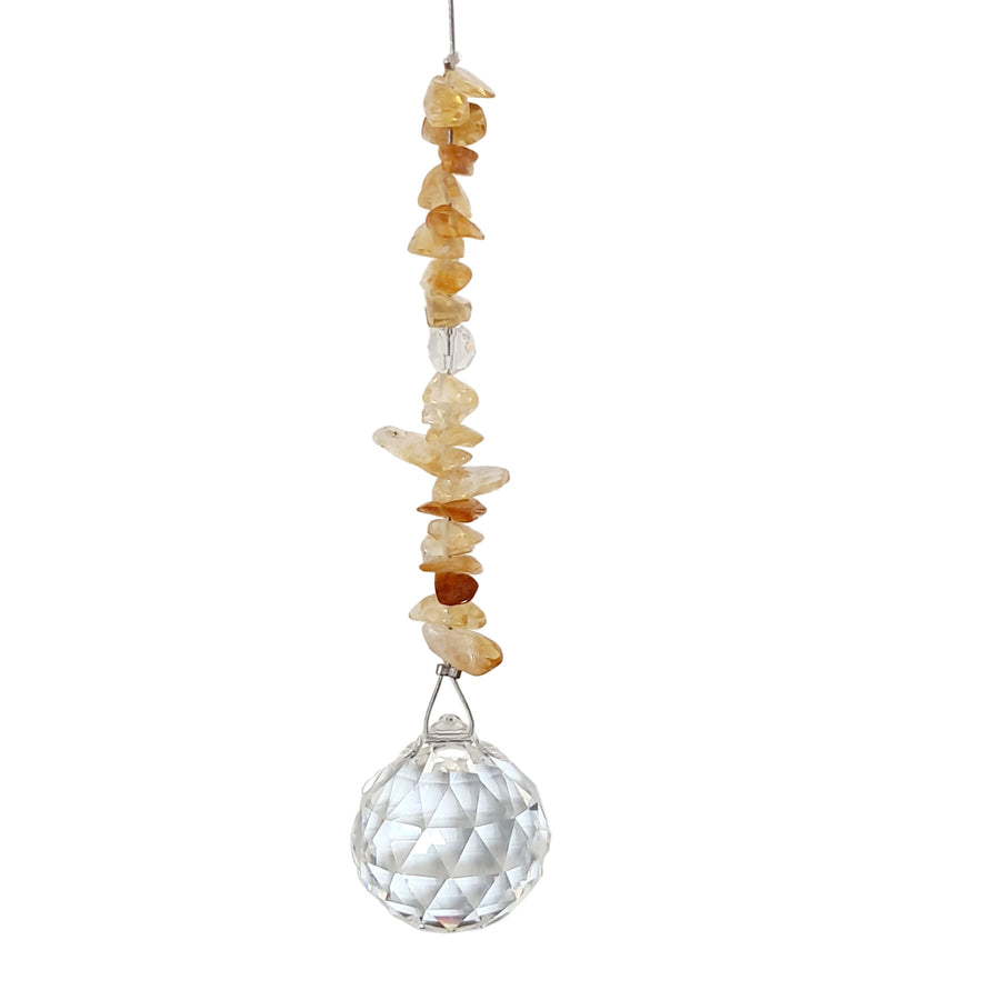 Small Citrine Sphere Sun Catcher