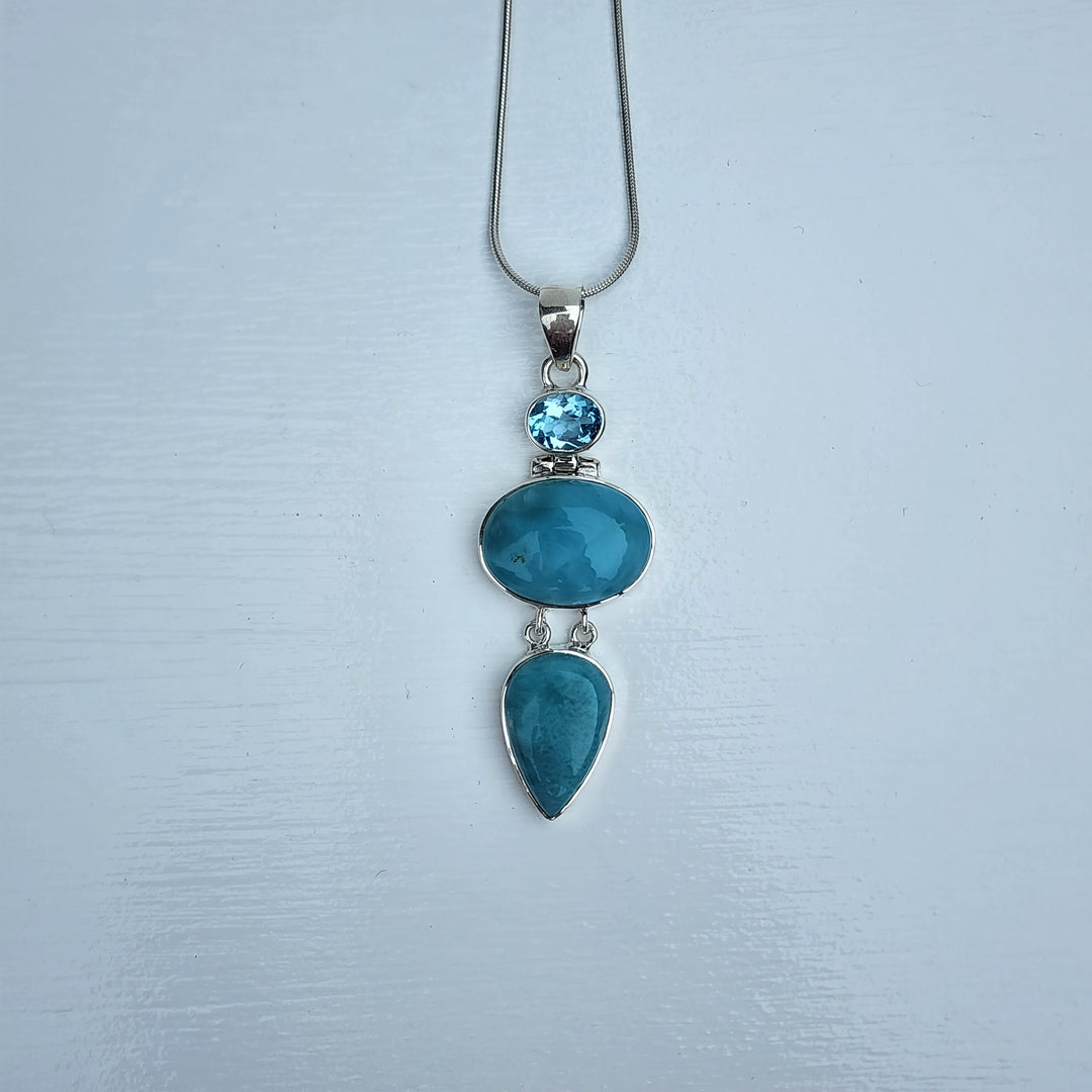 Larimar & Topaz Blue - Pendant