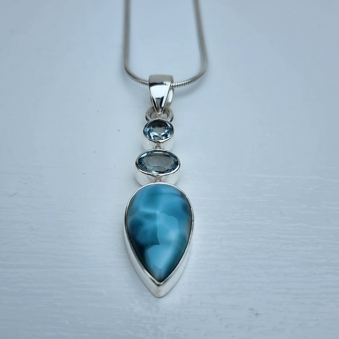 Larimar & Topaz Blue - Pendant