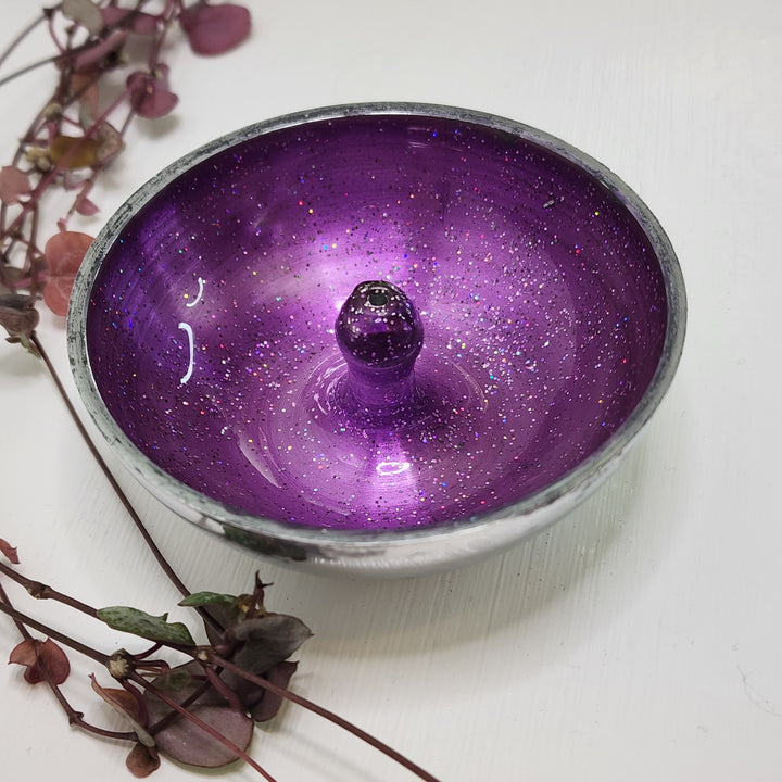 Incense Dish - Purple Glitter