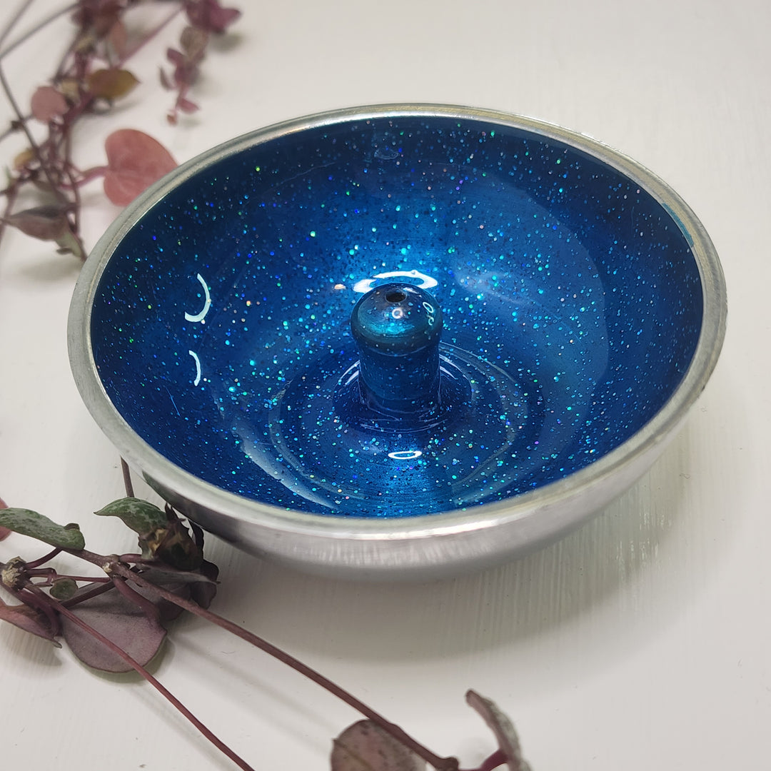 Incense Dish - Blue with Glitter