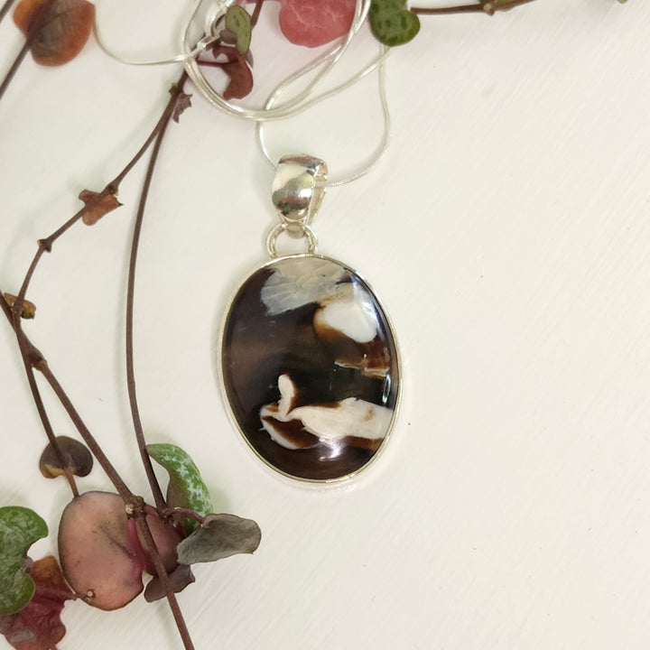 Peanut Wood Jasper Pendant set in 925 sterling silver.
