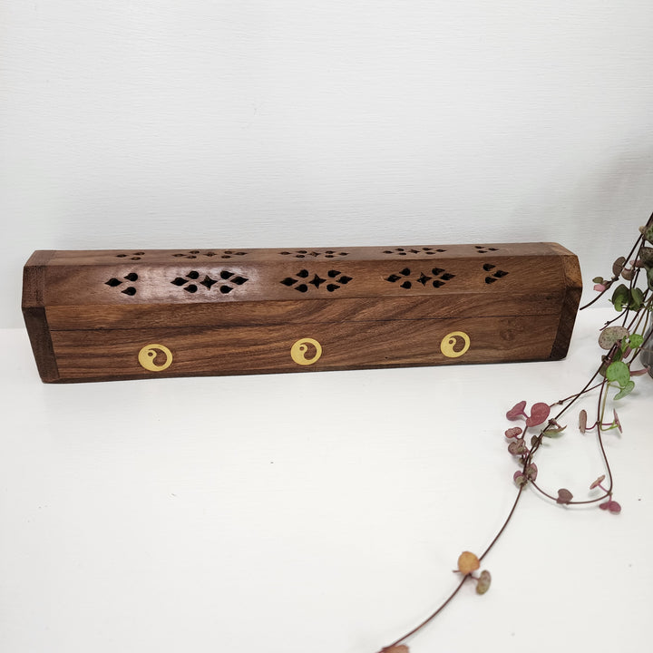 Incense Burner - Hexagonal Lid Yin & Yang Inlay