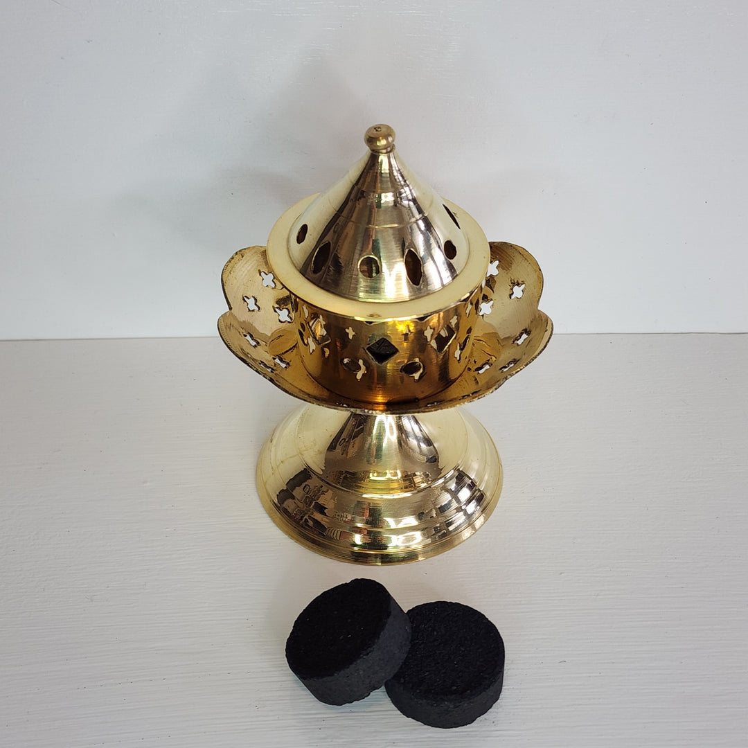 Charcoal - Burner Brass Lotus Leaf