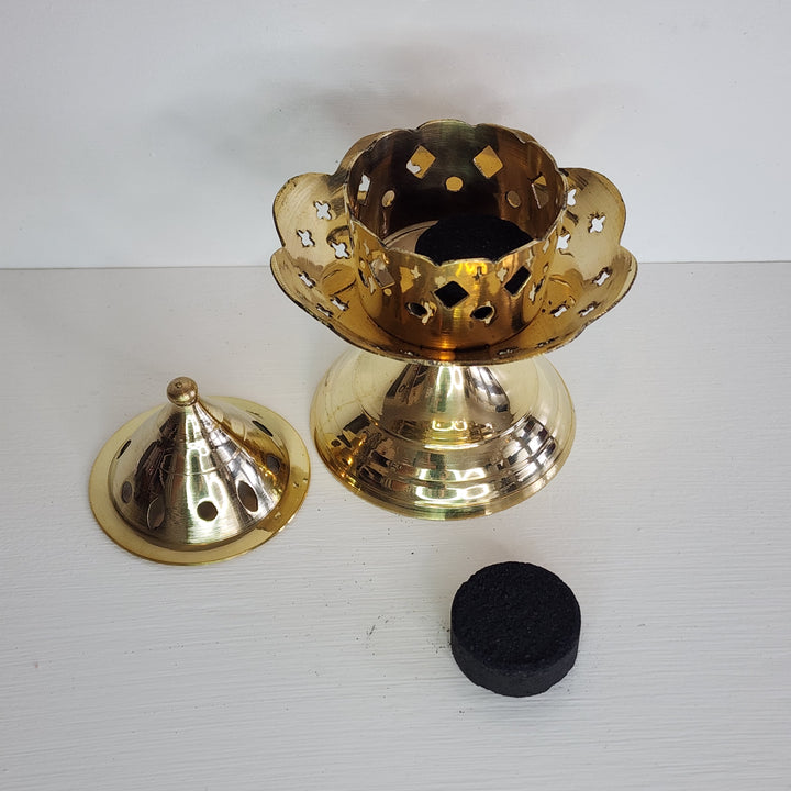 Charcoal - Burner Brass Lotus Leaf