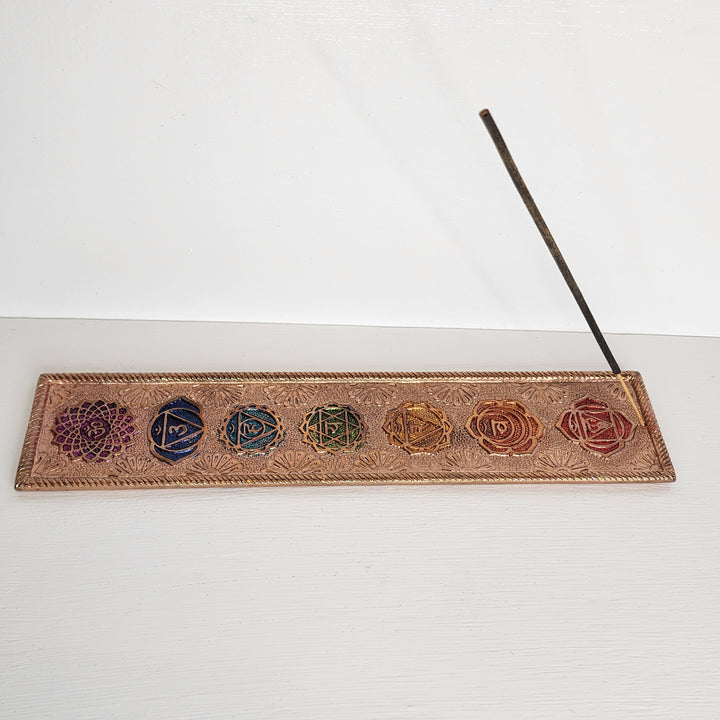 Incense Burner - Flat Ash Tray Copper Chakra