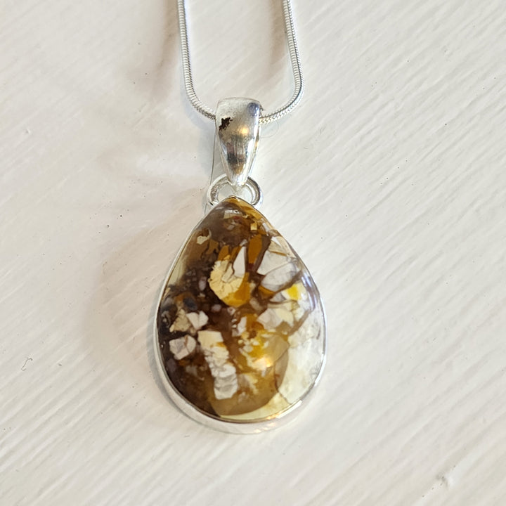 Mookaite Beccaited Jasper - Pendant set in 925 Sterling Silver, comes with a 45cm 925 Sterling Silver Chain.