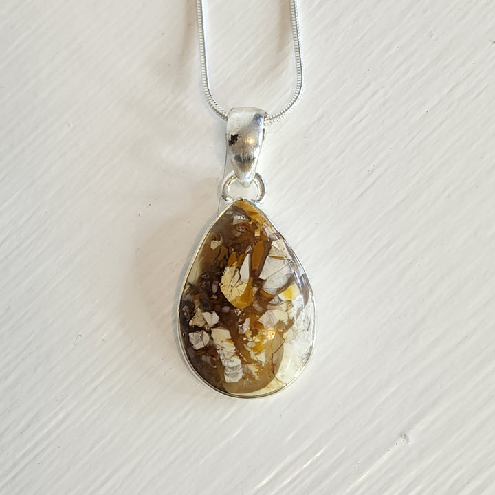 Mookaite Beccaited Jasper - Pendant set in 925 Sterling Silver, comes with a 45cm 925 Sterling Silver Chain.