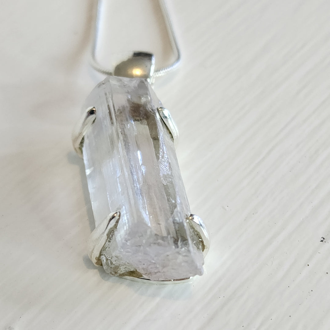Kunzite Pendant set in 925 Sterling Silver