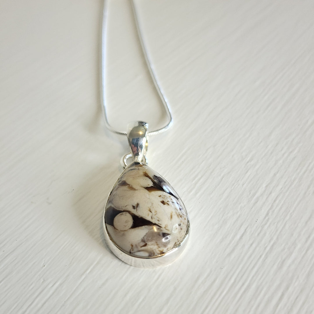 Peanut Wood Jasper Pendant set in 925 sterling silver.