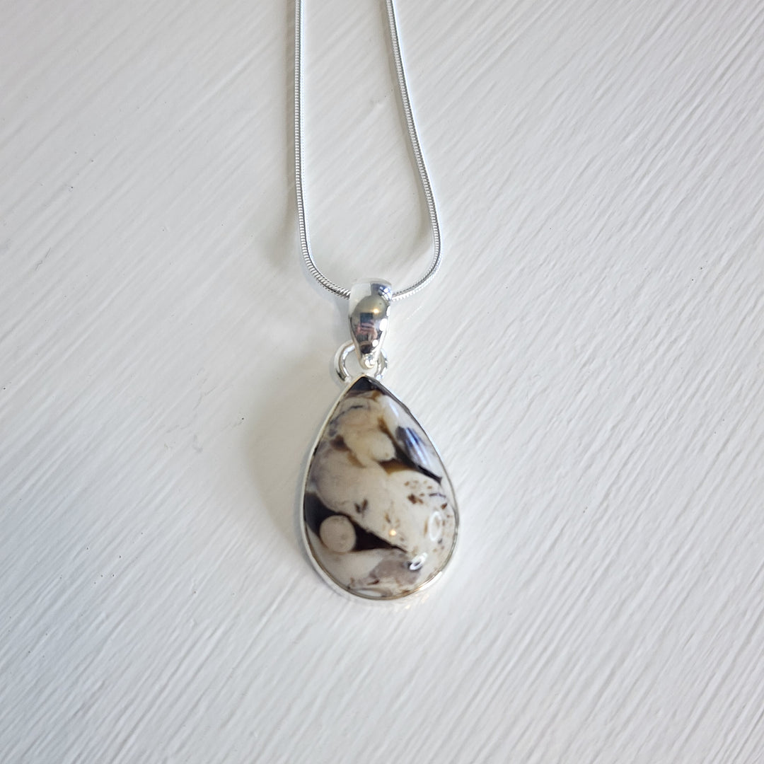 Peanut Wood Jasper Pendant set in 925 sterling silver.