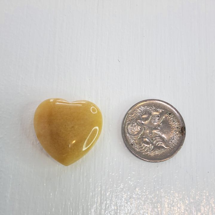 Yellow Jade - Heart 20 mm