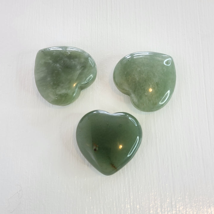 Green Aventurine - Hearts 30mm