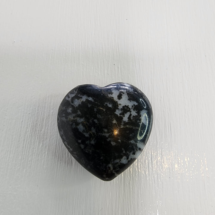 Black and White Zebra Jasper - Hearts 30mm
