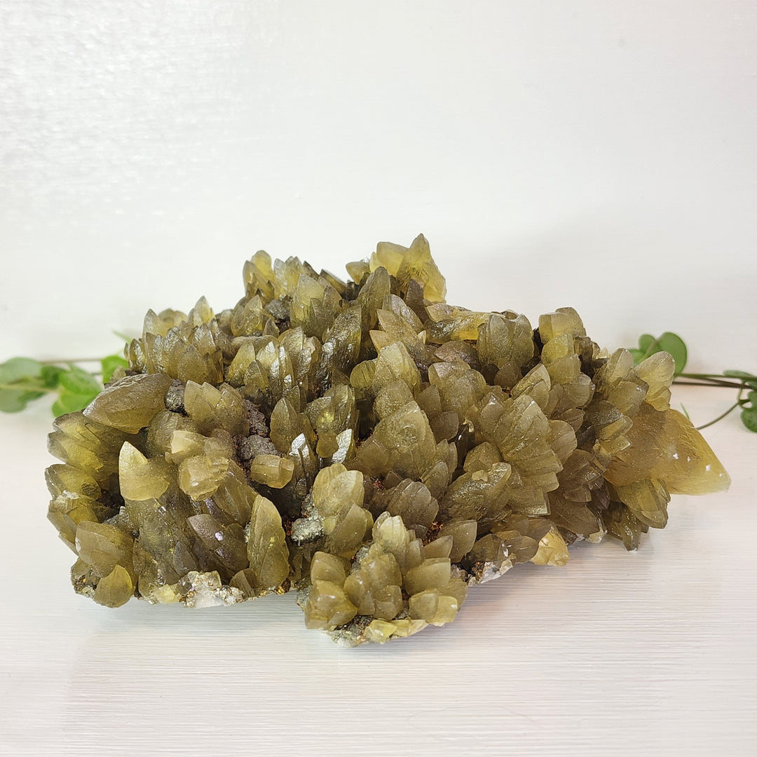 Calcite Yellow with Pyrite - Cluster